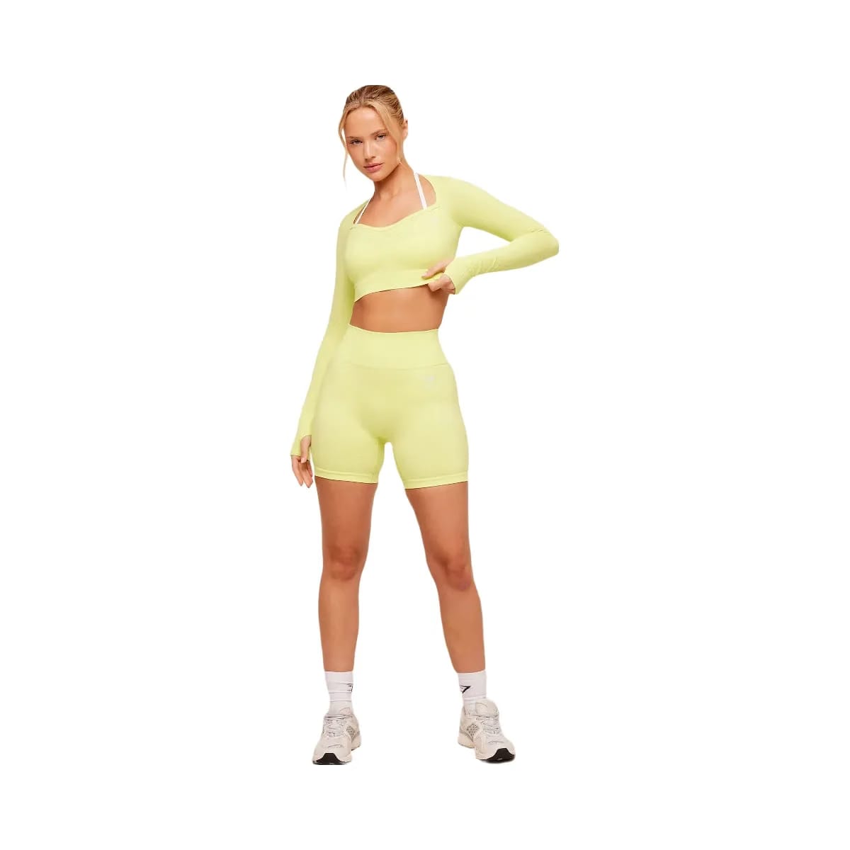 Gymshark Vital Sweetheart Neck Crop Top "Sorbet Yellow"