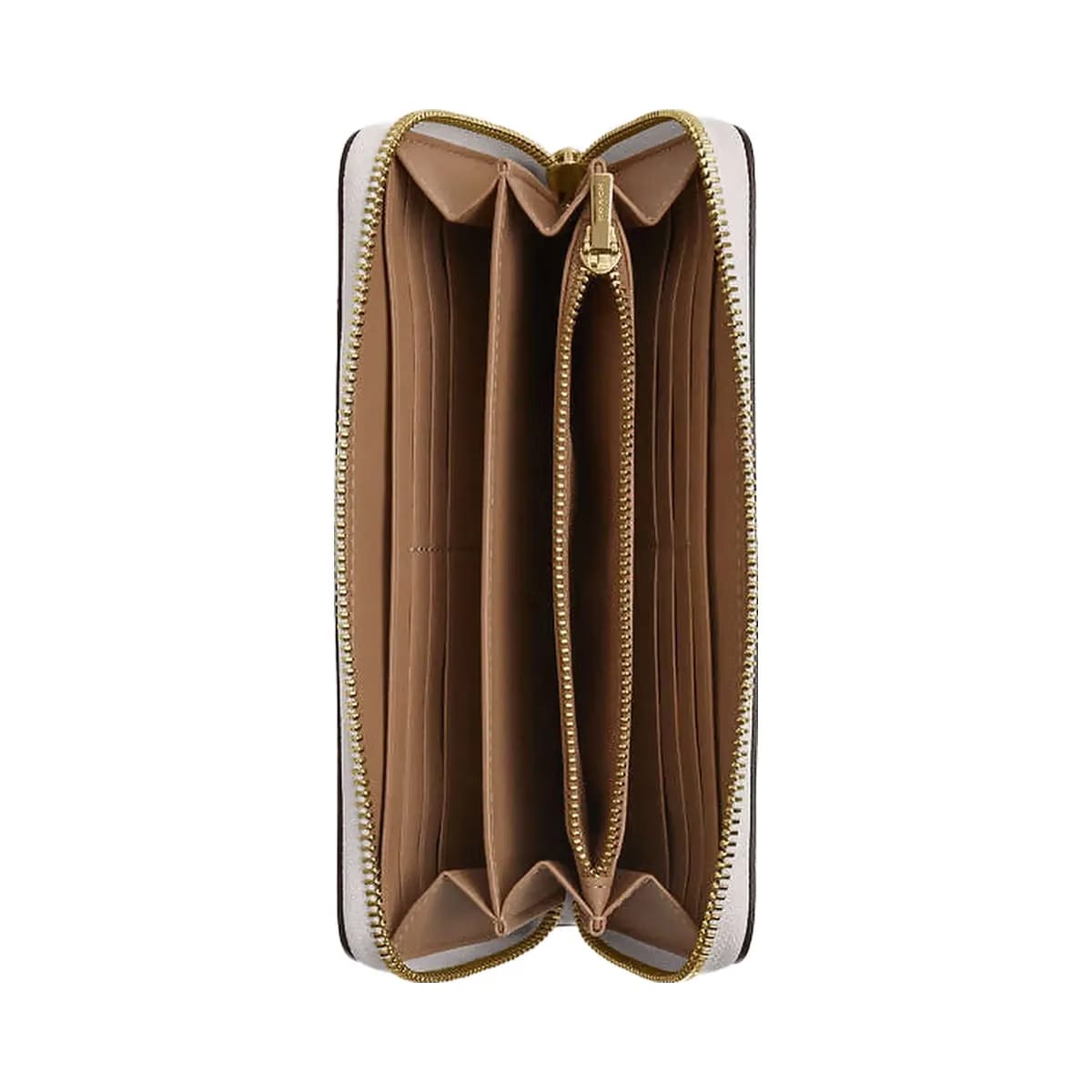 Coach Long Zip Around Wallet In Signature Canvas Signature Canvas-Gold-White-Chalk
