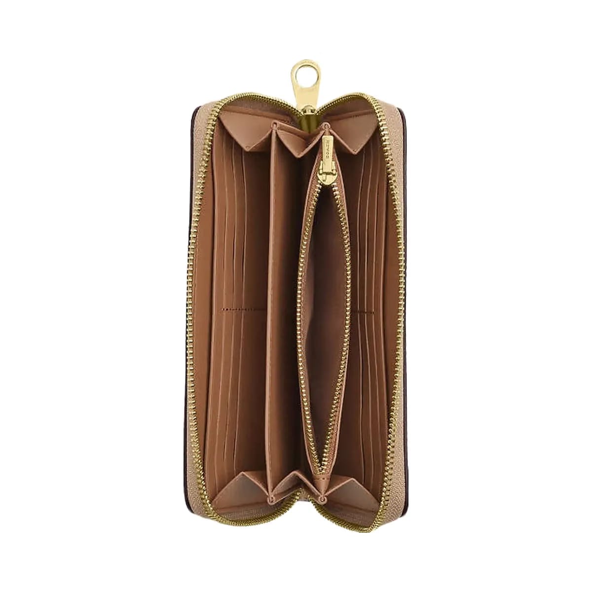Coach Long Zip Around Wallet In Signature Canvas Signature Canvas-Gold-Sand-Chalk