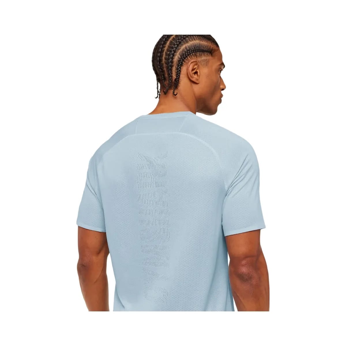 Gymshark Hybrid Engineered Jacquard T-Shirt Chilled Blue