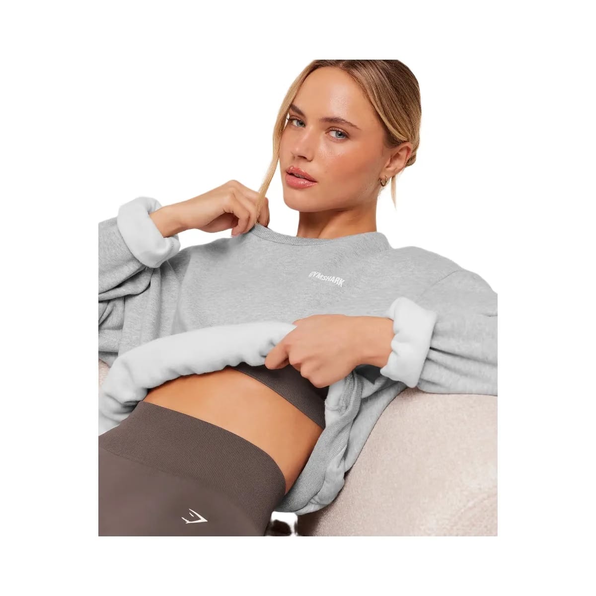 Gymshark Cosy Luxe Sweatshirt "Bros Soft Grey Marl"