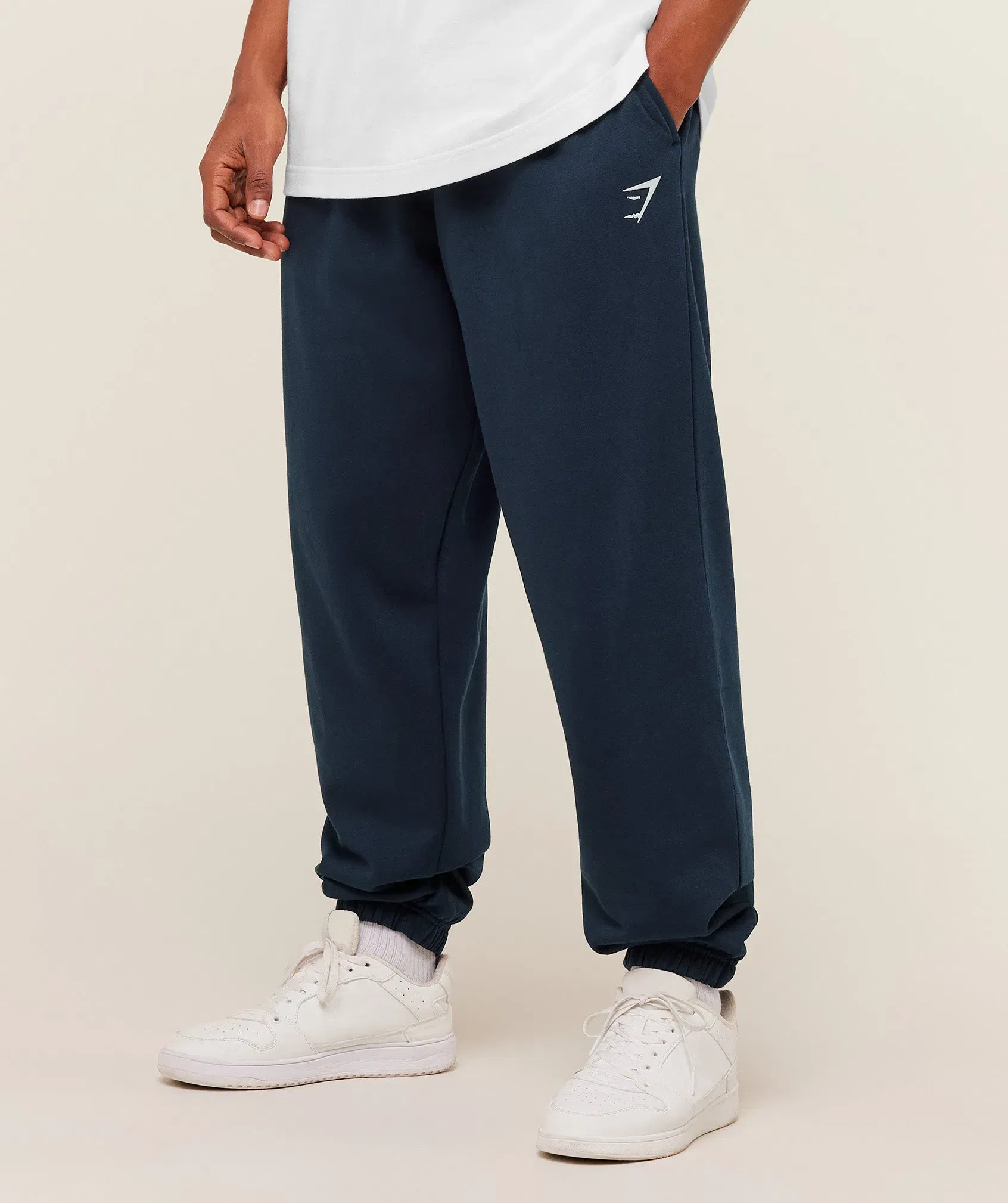 Gymshark Crest Oversized Joggers Gs Navy