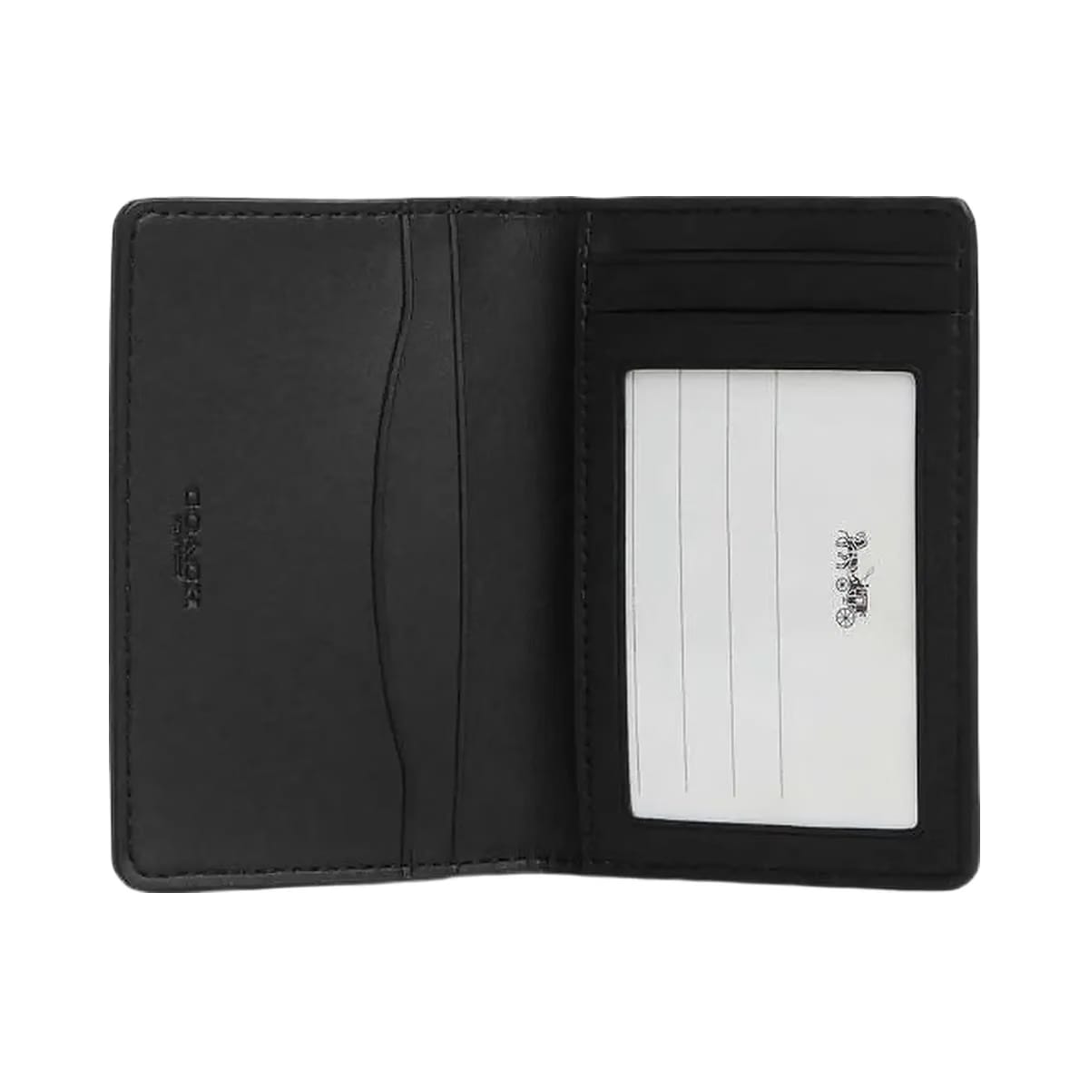 Coach Id Wallet In Signature Canvas Signature Canvas-Charcoal-Black
