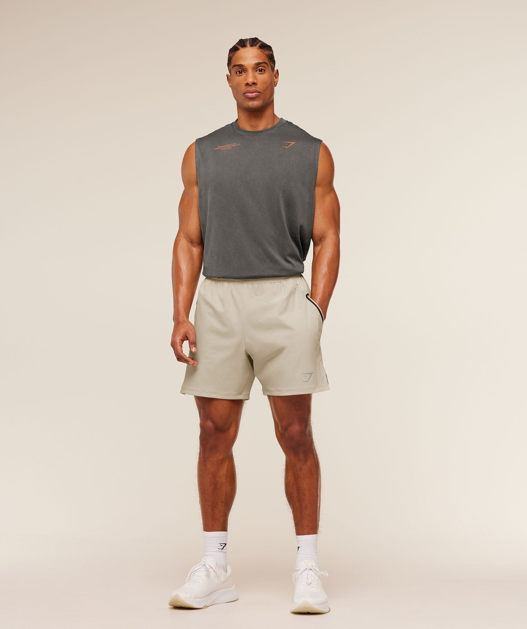 Gymshark Sport Hybrid 6" Shorts Pebble Grey