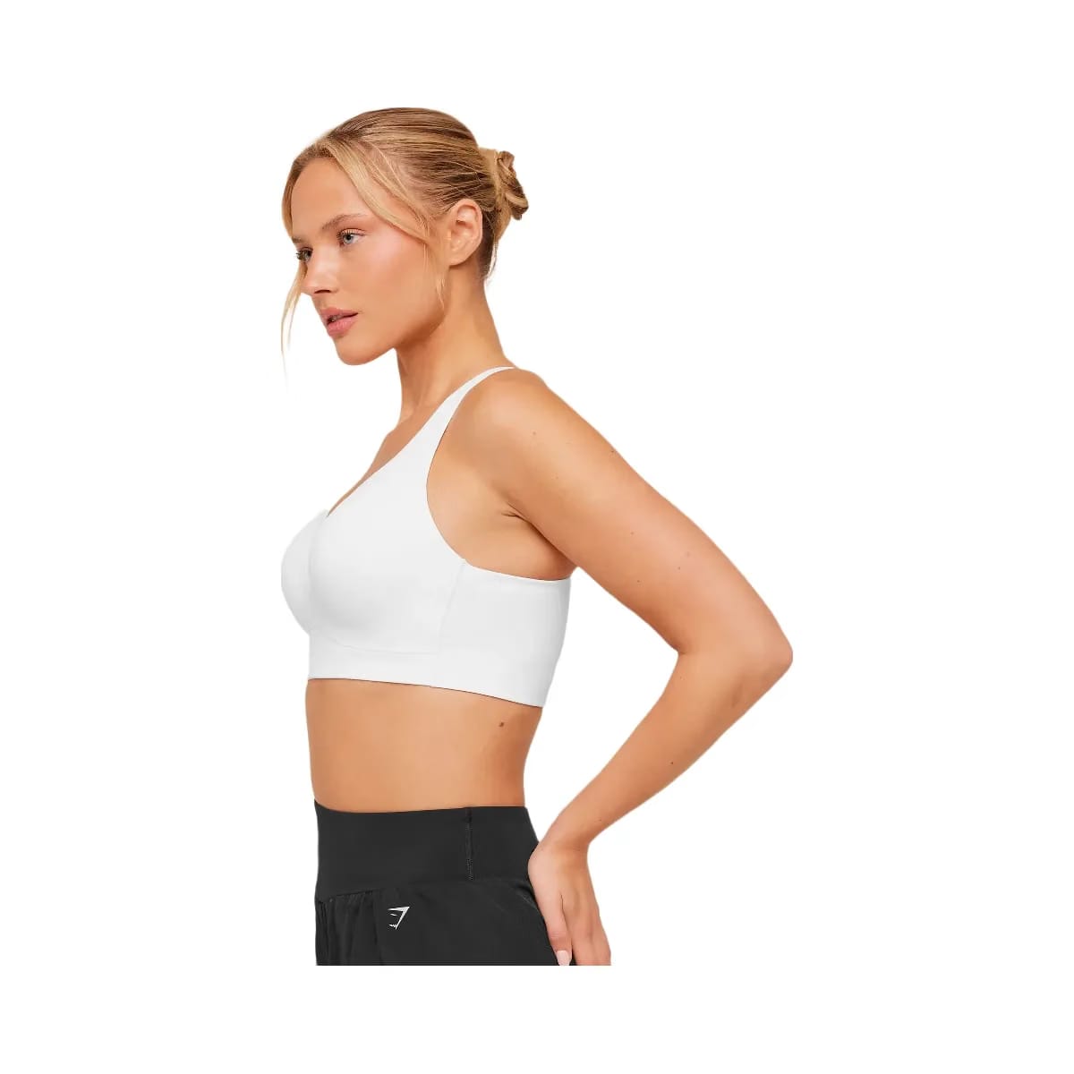 Gymshark High Support V-Neck Sports Bra "GS White"