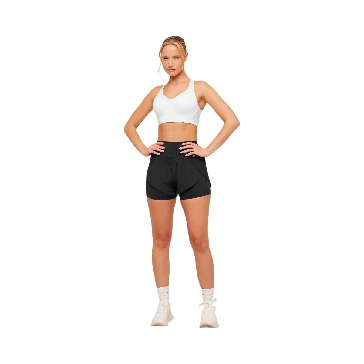 Gymshark High Support V-Neck Sports Bra "GS White"