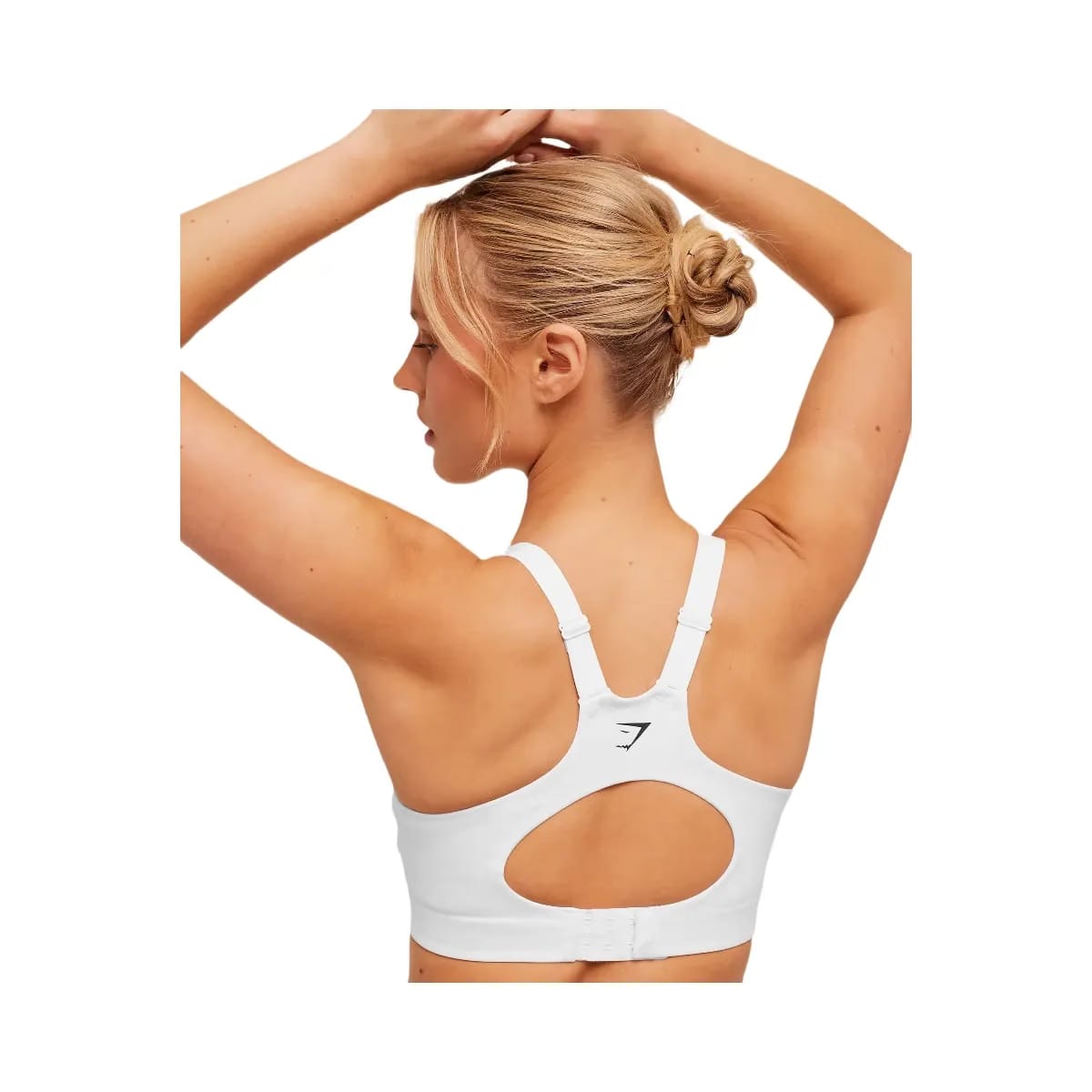 Gymshark High Support V-Neck Sports Bra "GS White"
