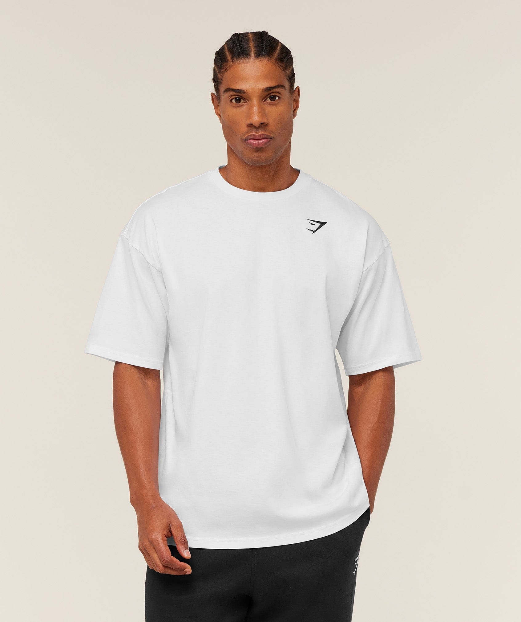 Gymshark Crest Oversized T-Shirt Gs White