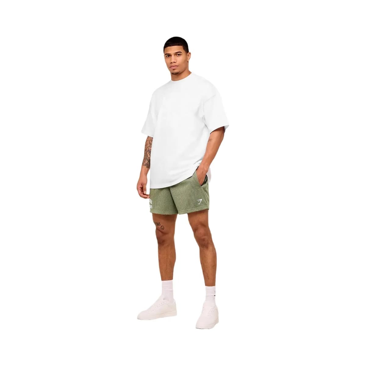 Gymshark Lifting Mesh 5" Shorts "Base Green"