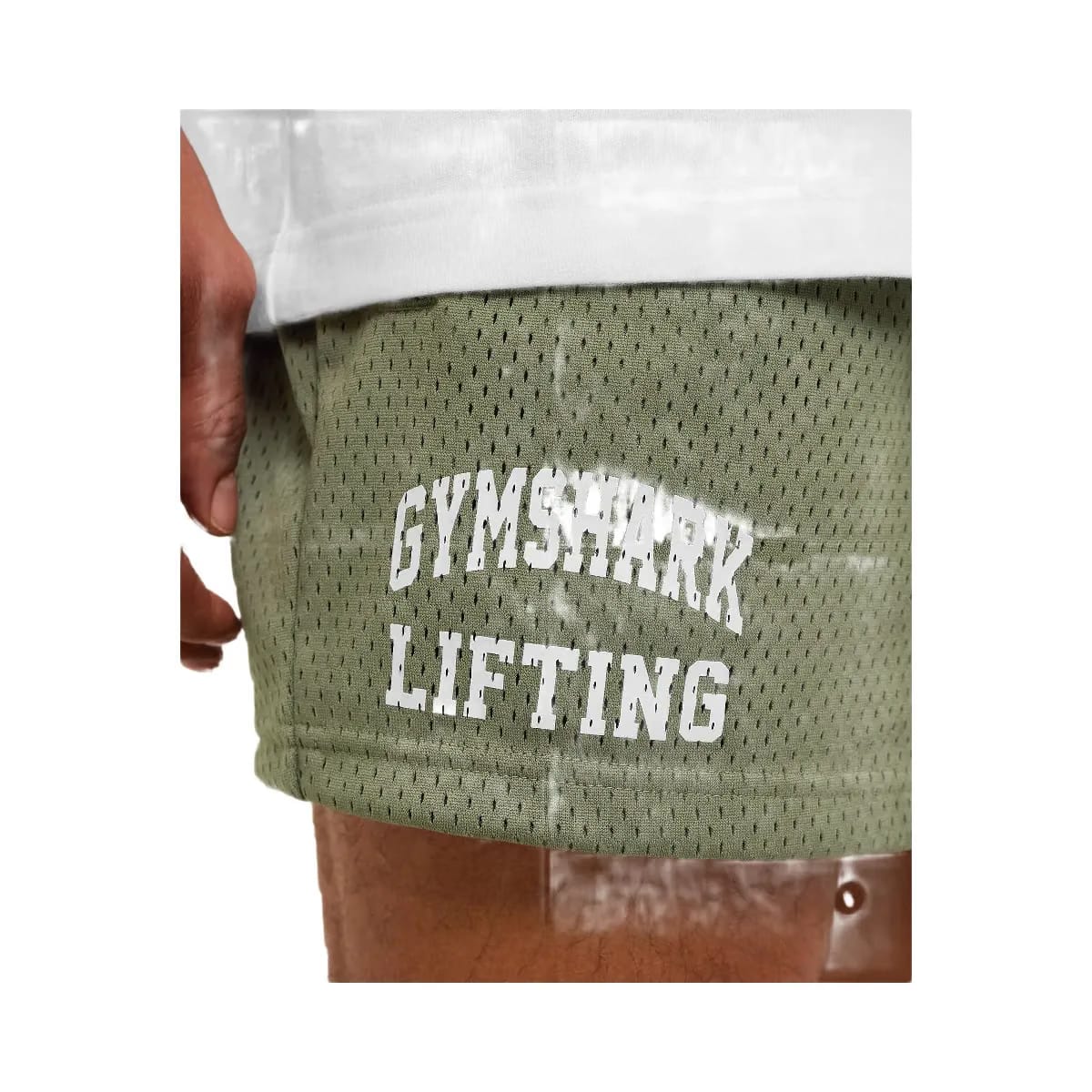 Gymshark Lifting Mesh 5" Shorts "Base Green"