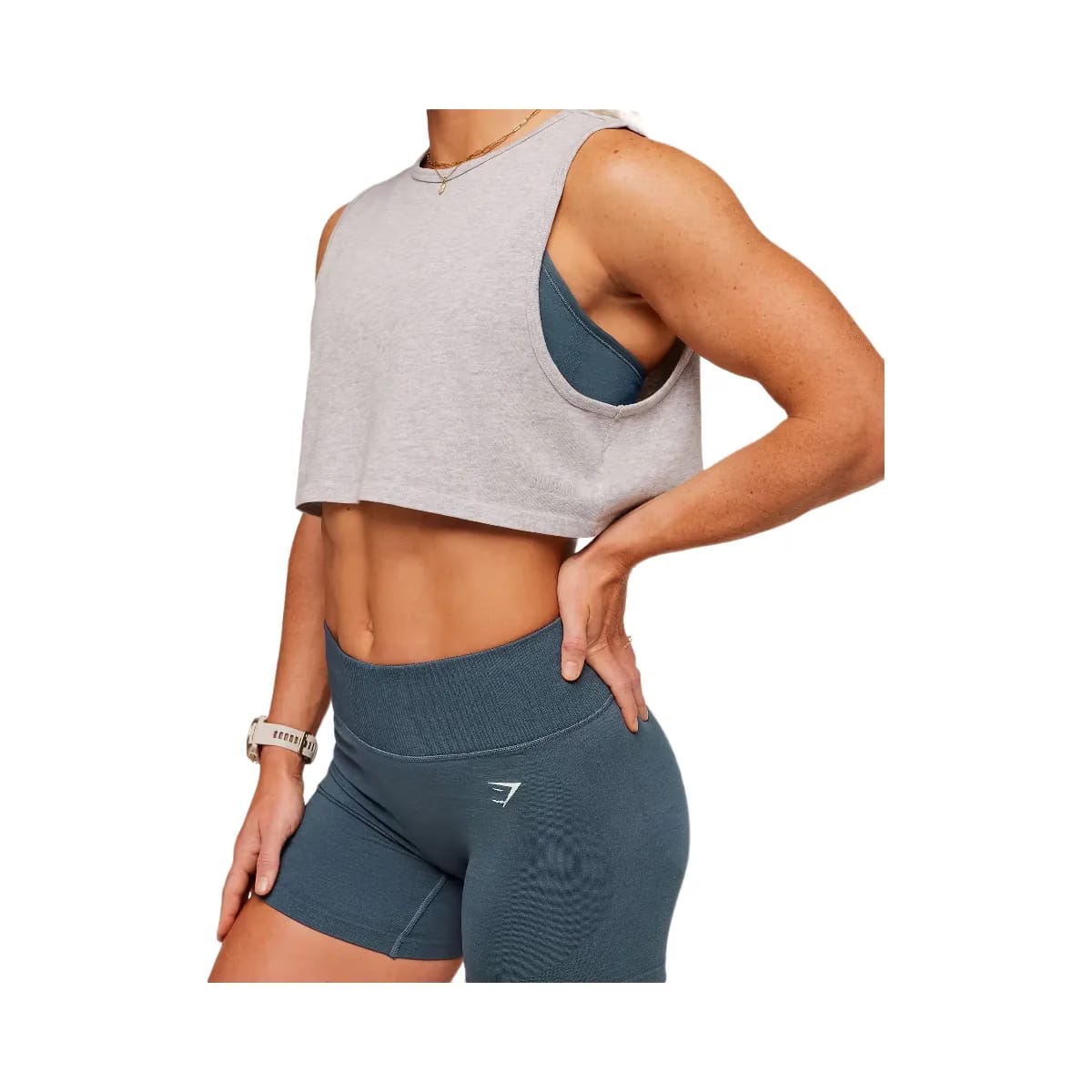 Gymshark To From Cut Off Tee "Bros Soft Grey Marl"