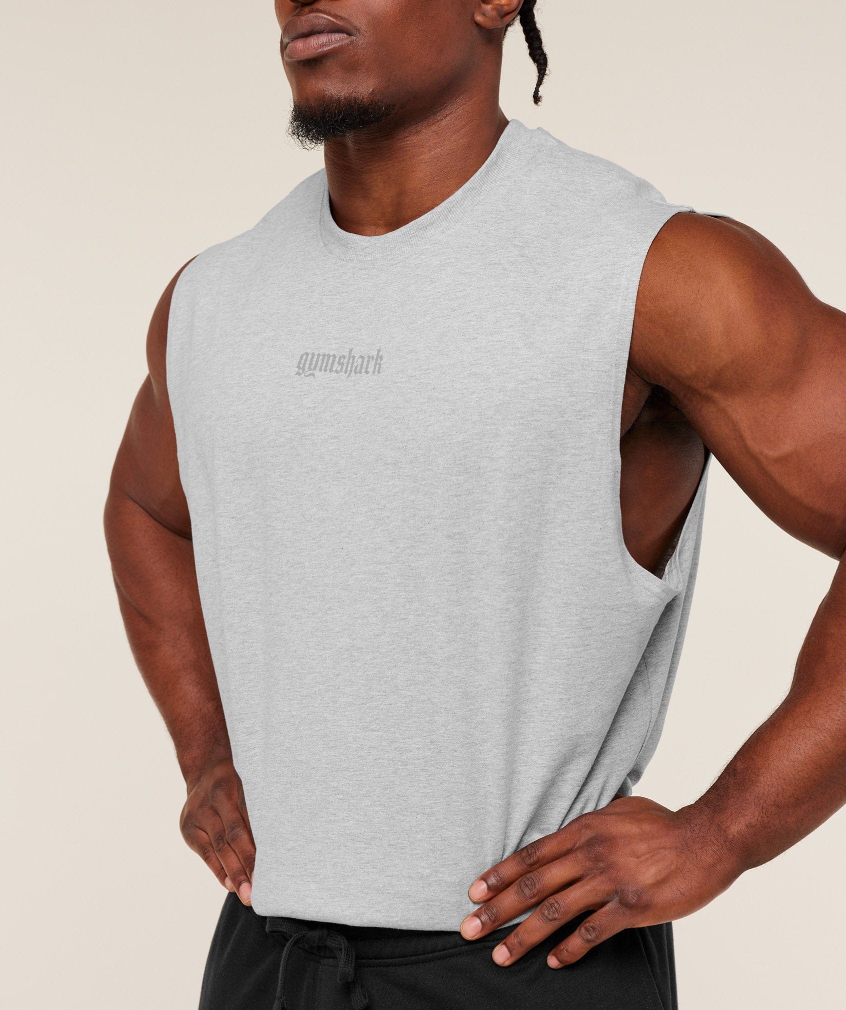 Gymshark Olde English Tank Bros Soft Grey Marl