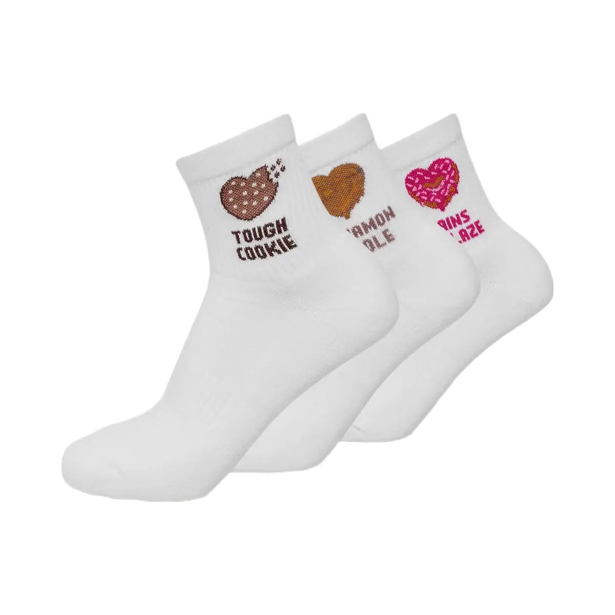Gymshark Sweet Treat Graphic Midi Socks 3pk "GS White"