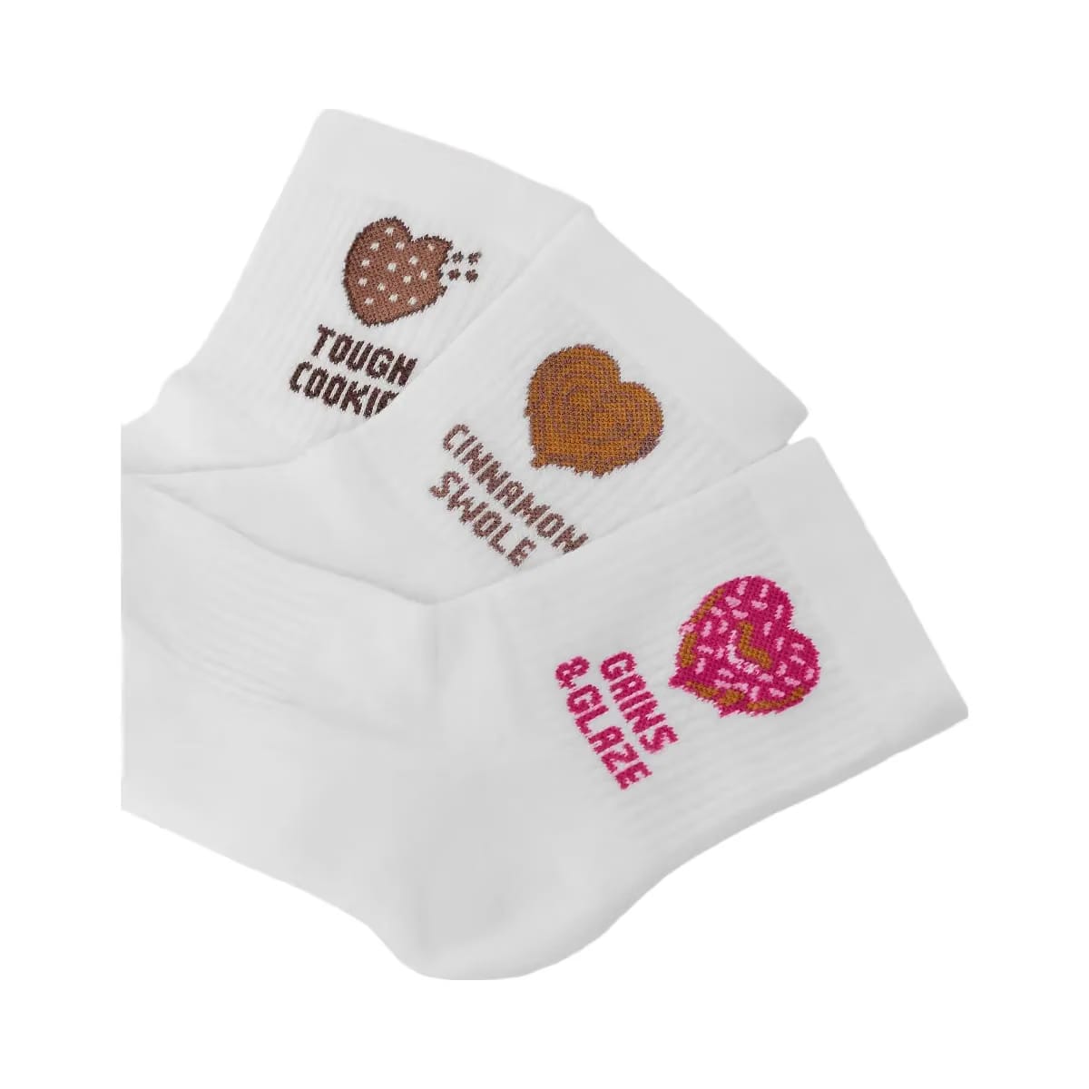 Gymshark Sweet Treat Graphic Midi Socks 3pk "GS White"