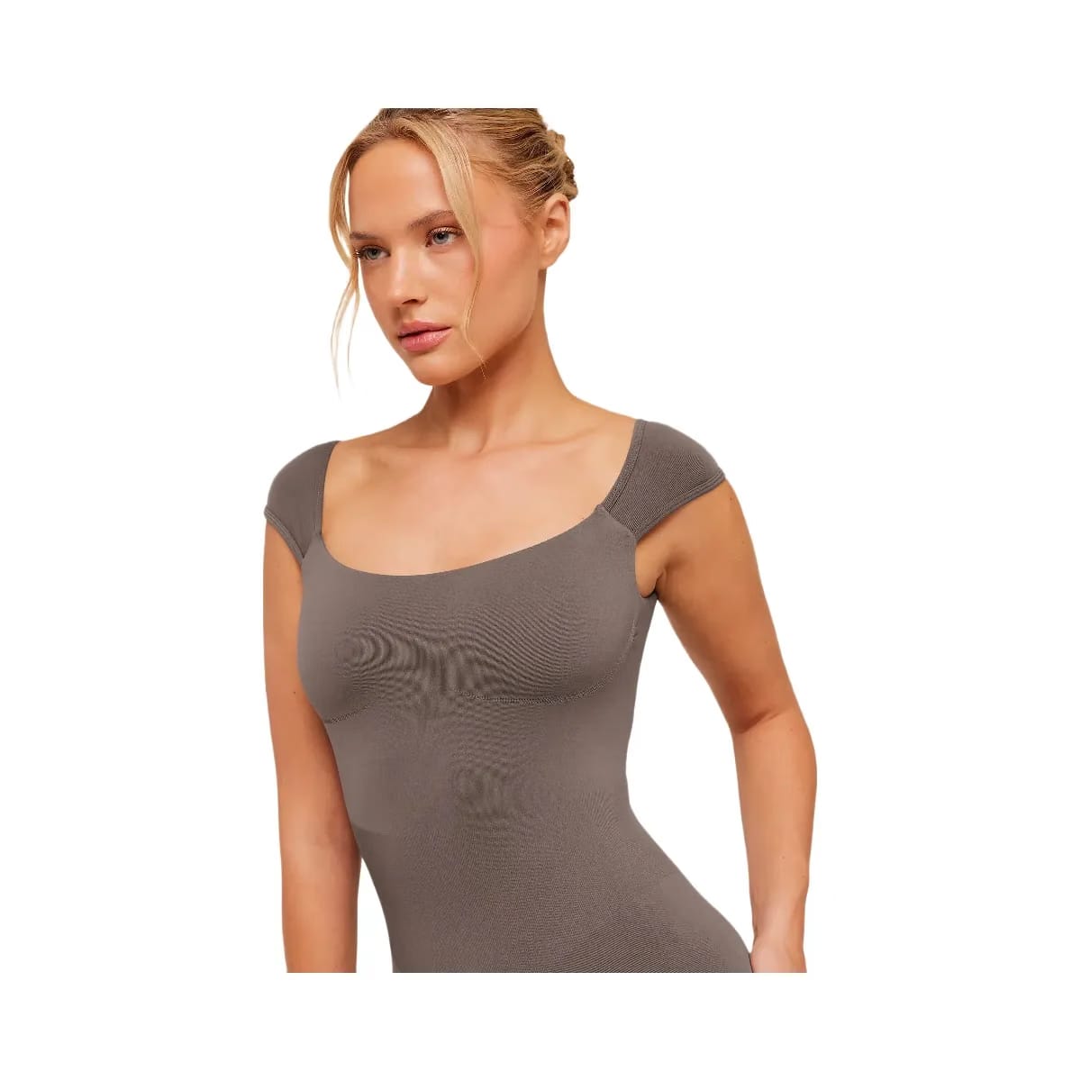 Gymshark Soft Sculpt Cap Sleeve All-In-One "Cool Brown"