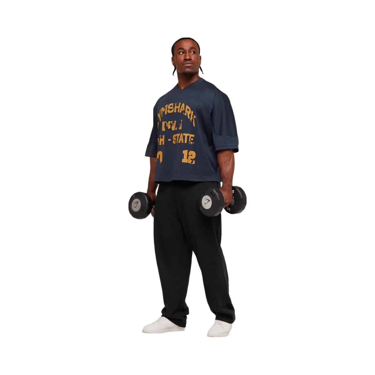 Gymshark Graphic Mesh Oversized T-Shirt "Heavy Blue"