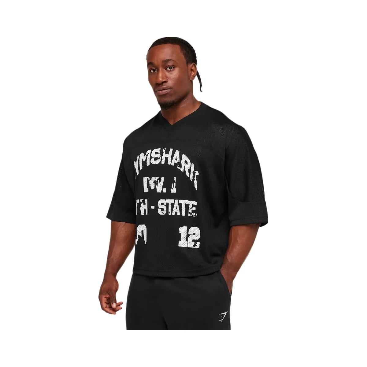 Gymshark Graphic Mesh Oversized T-Shirt "Black"