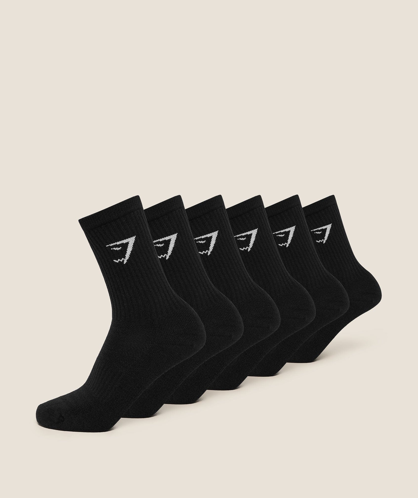 Gymshark Crew Socks 6Pk GS Black