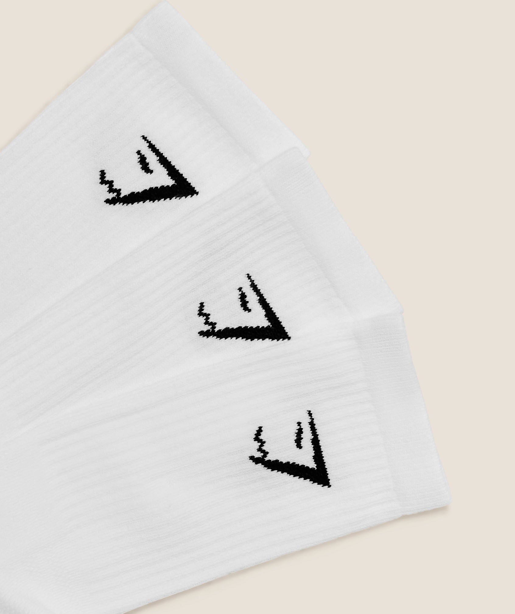 Gymshark Crew Socks 3Pk GS White
