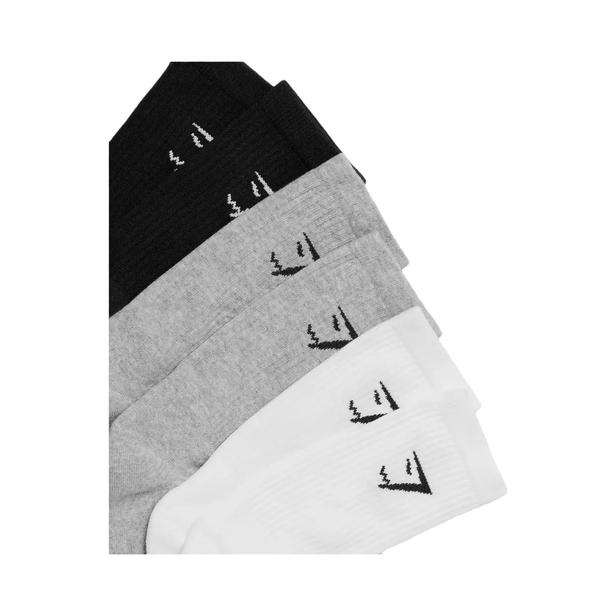 Gymshark Crew Socks 6pk "White Light Grey Core Marl Black"