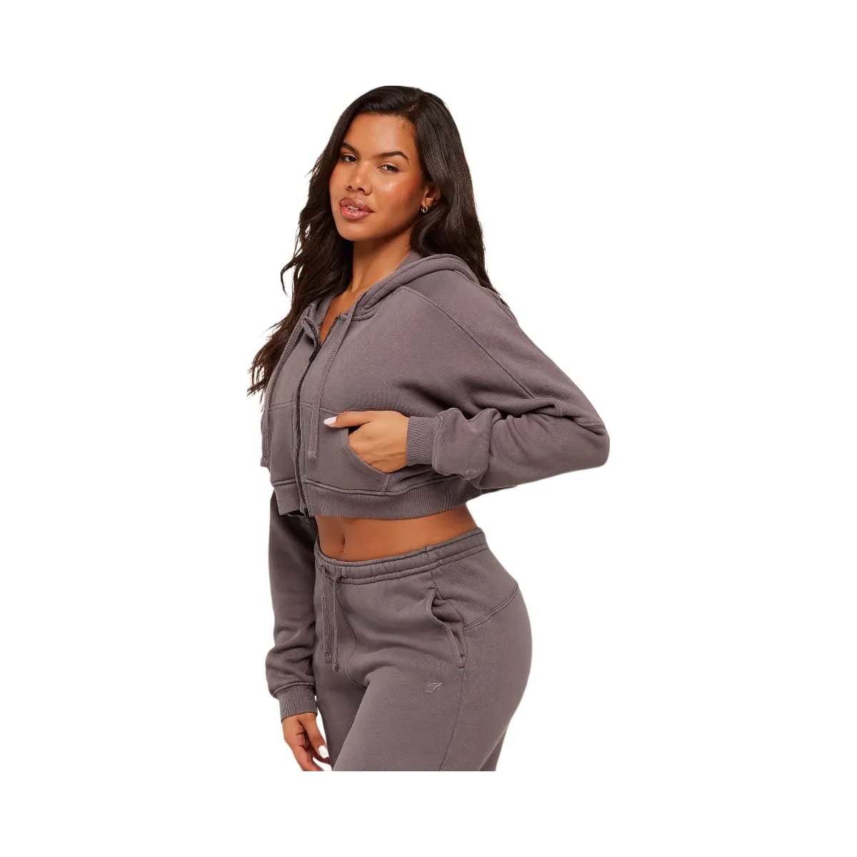 Gymshark Pump Zip Through Hoodie "GS Cool Brown WASH"