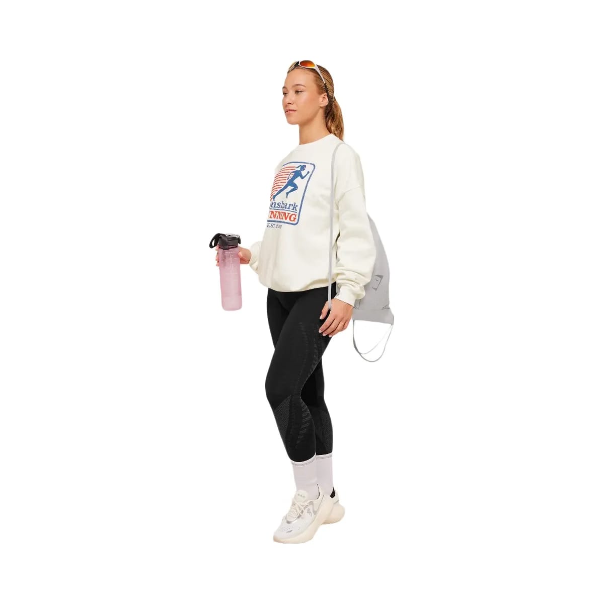 Gymshark Run Club Graphic Sweatshirt "GS Soft White"