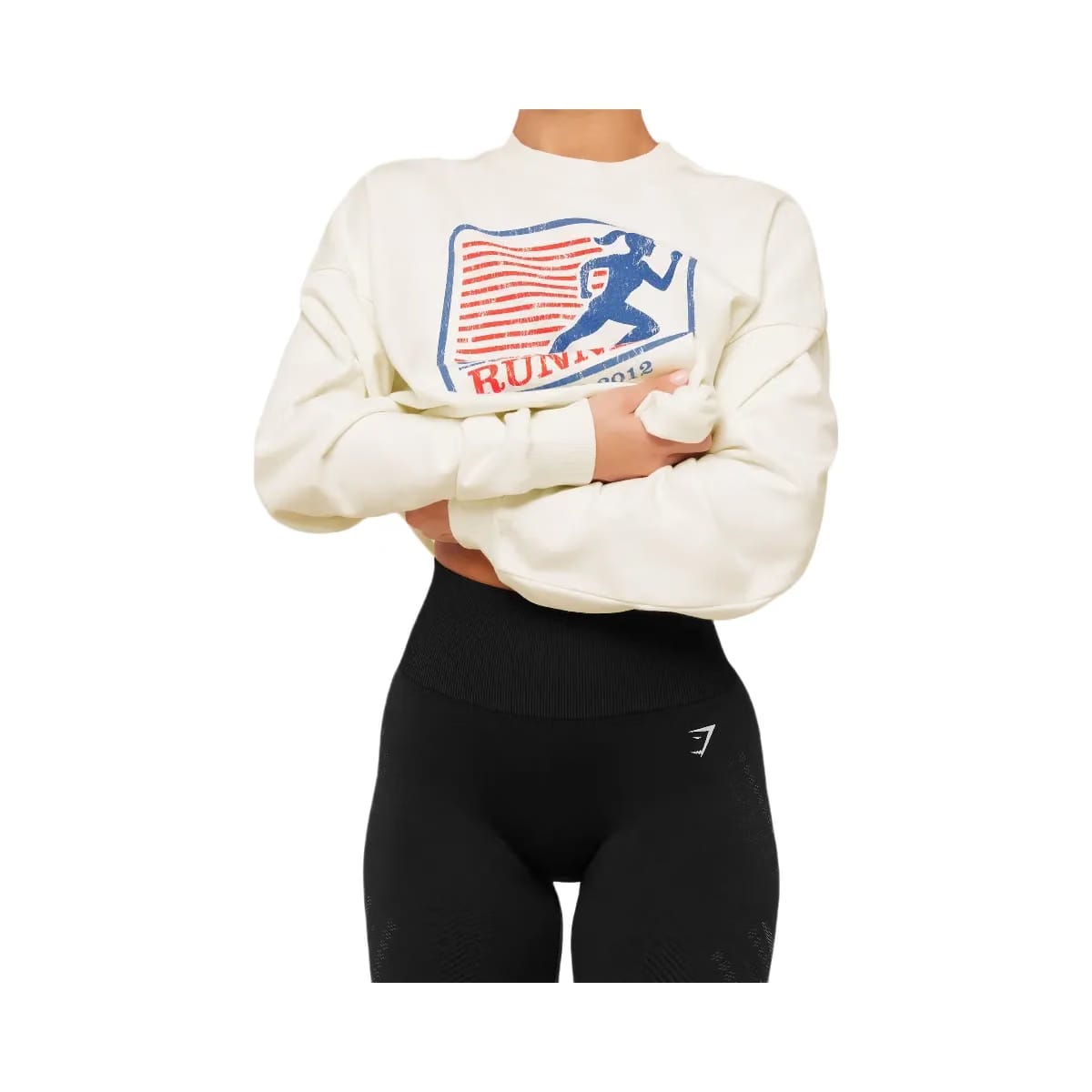 Gymshark Run Club Graphic Sweatshirt "GS Soft White"