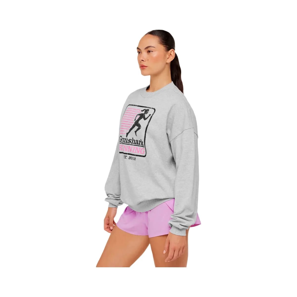 Gymshark Run Club Graphic Sweatshirt "Light Grey Core Marl"