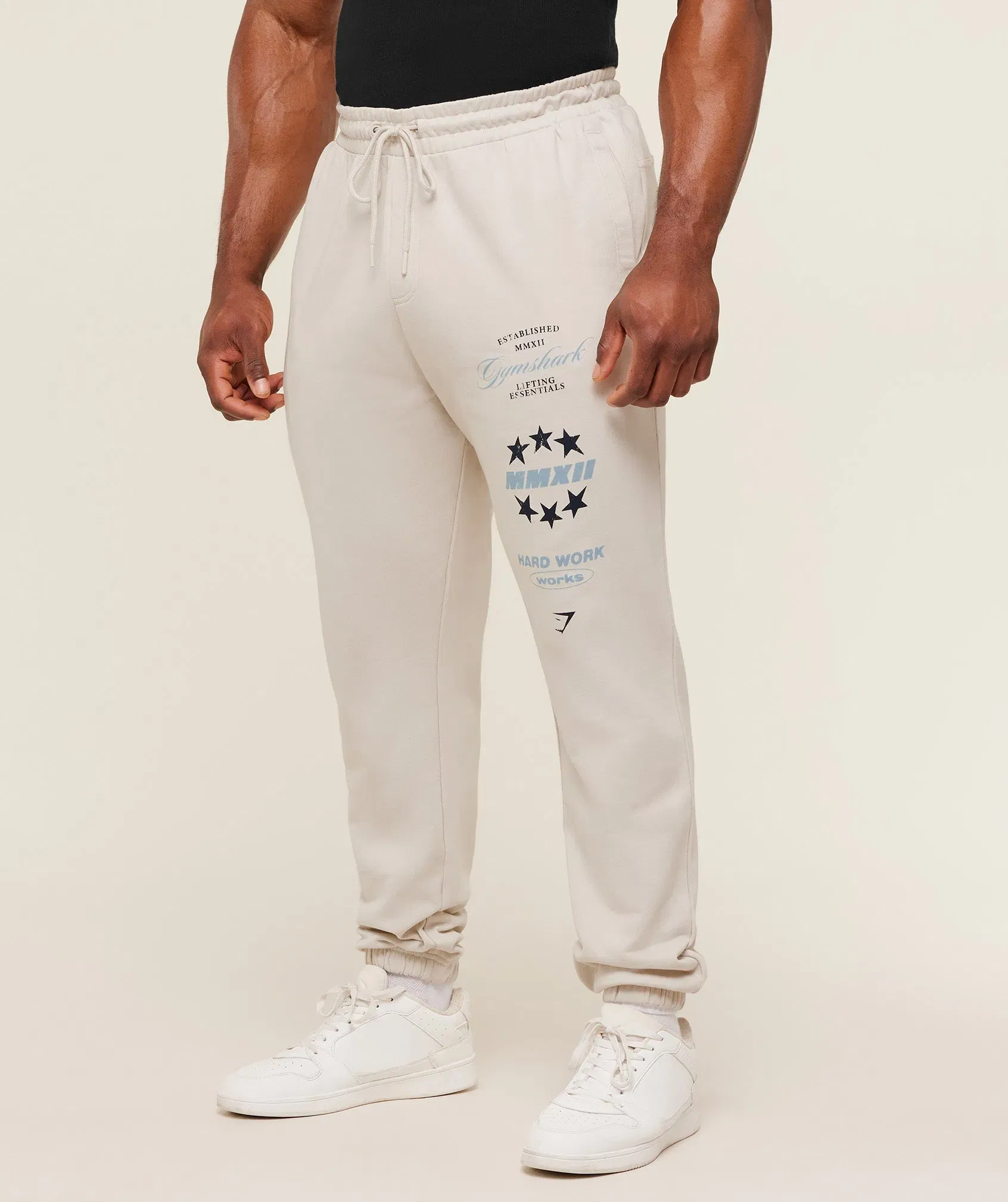 Gymshark Global Lifting Graphic Pants Tinted White
