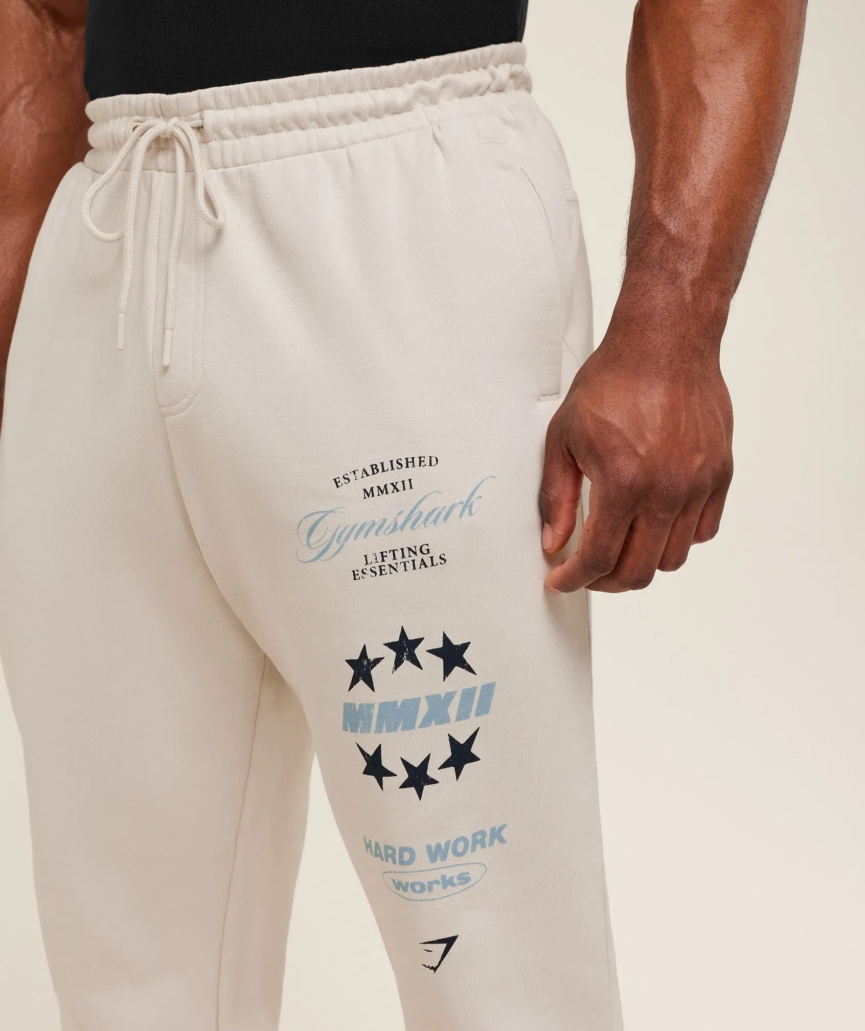 Gymshark Global Lifting Graphic Pants Tinted White