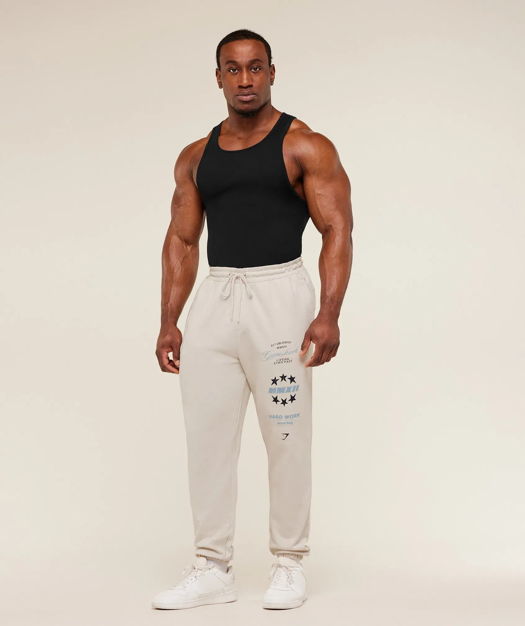 Gymshark Global Lifting Graphic Pants Tinted White