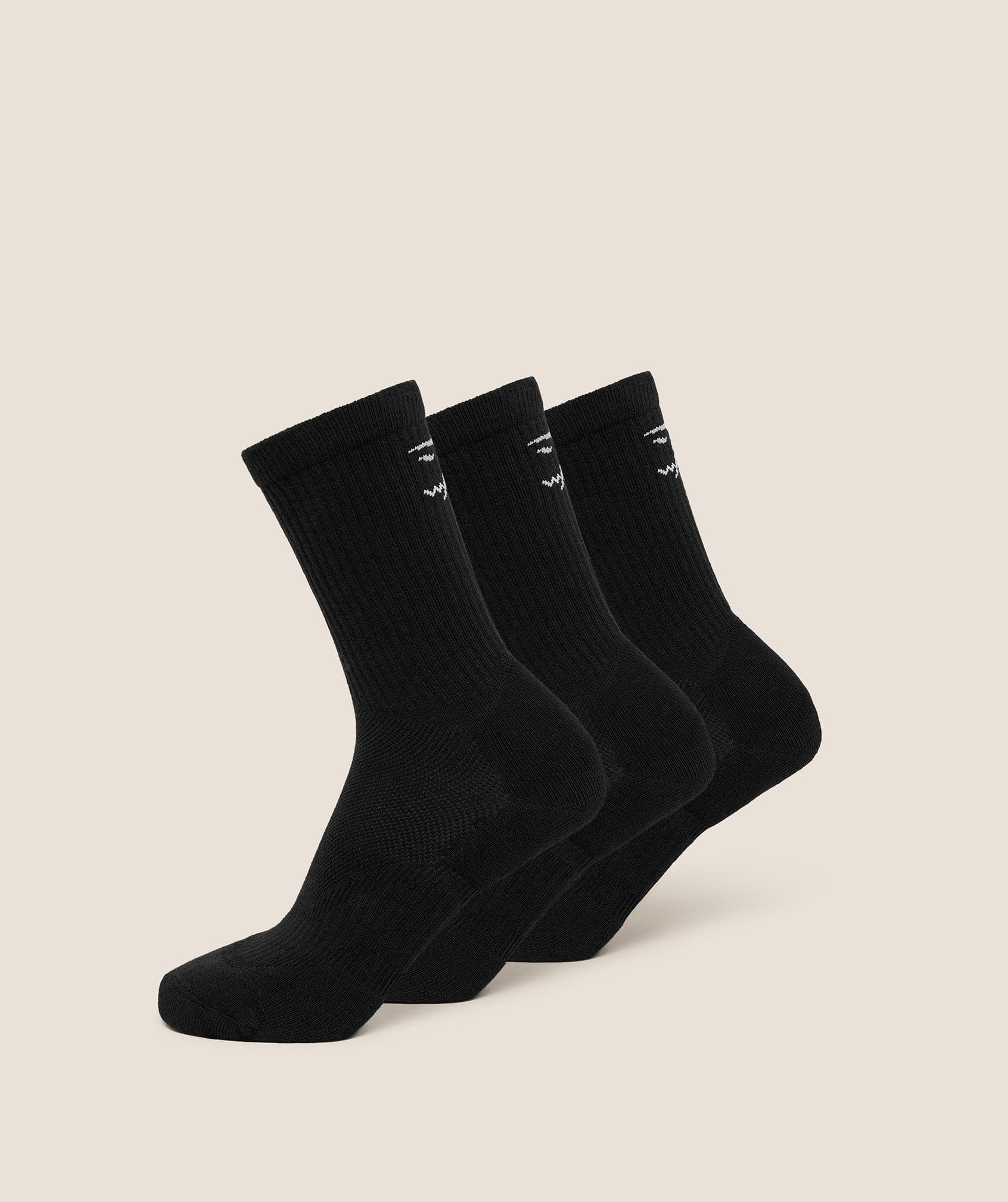 Gymshark Performance Crew Socks 3Pk Gs Black