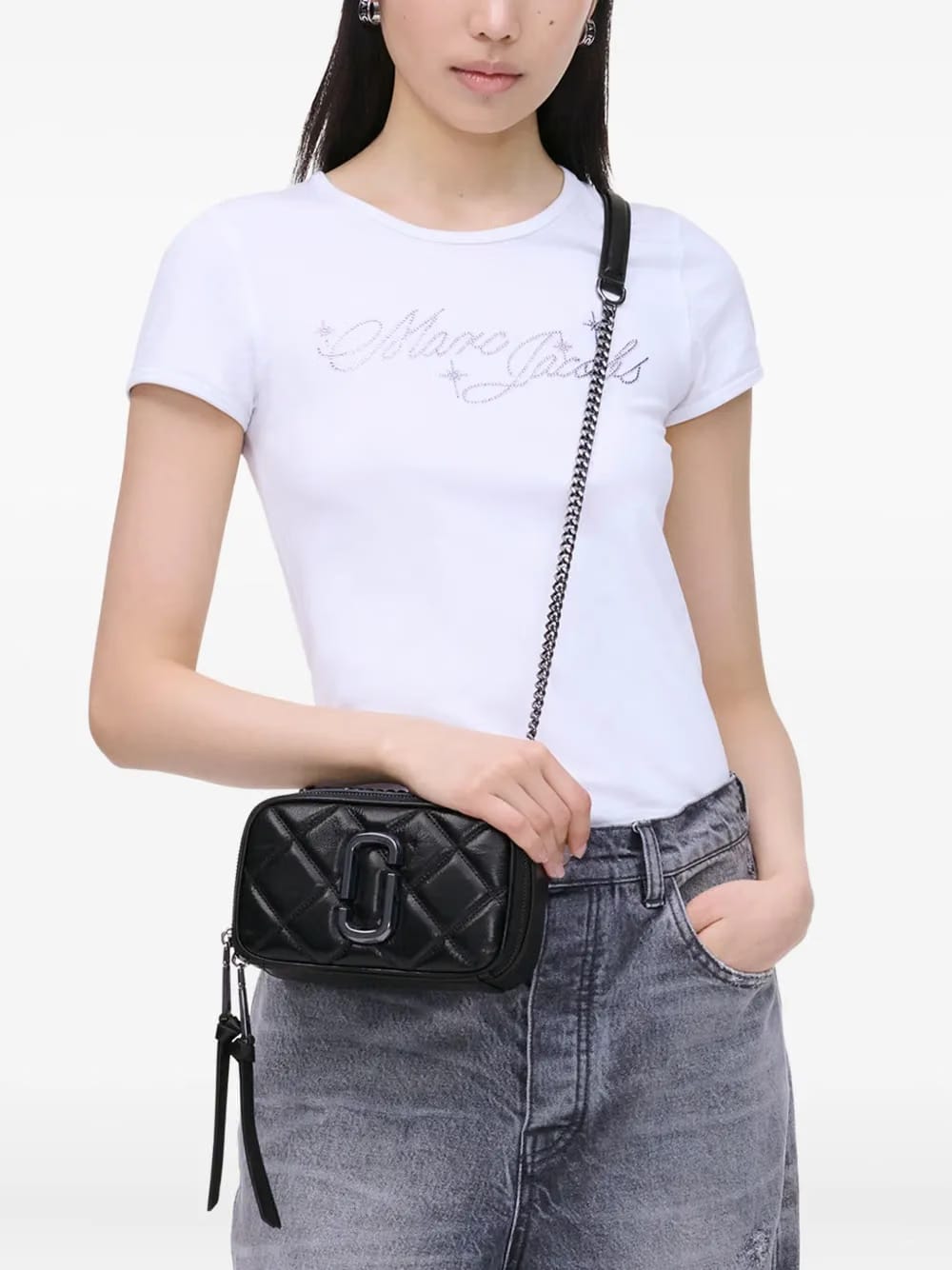 The Quilted Leather Chain Snapshot bag