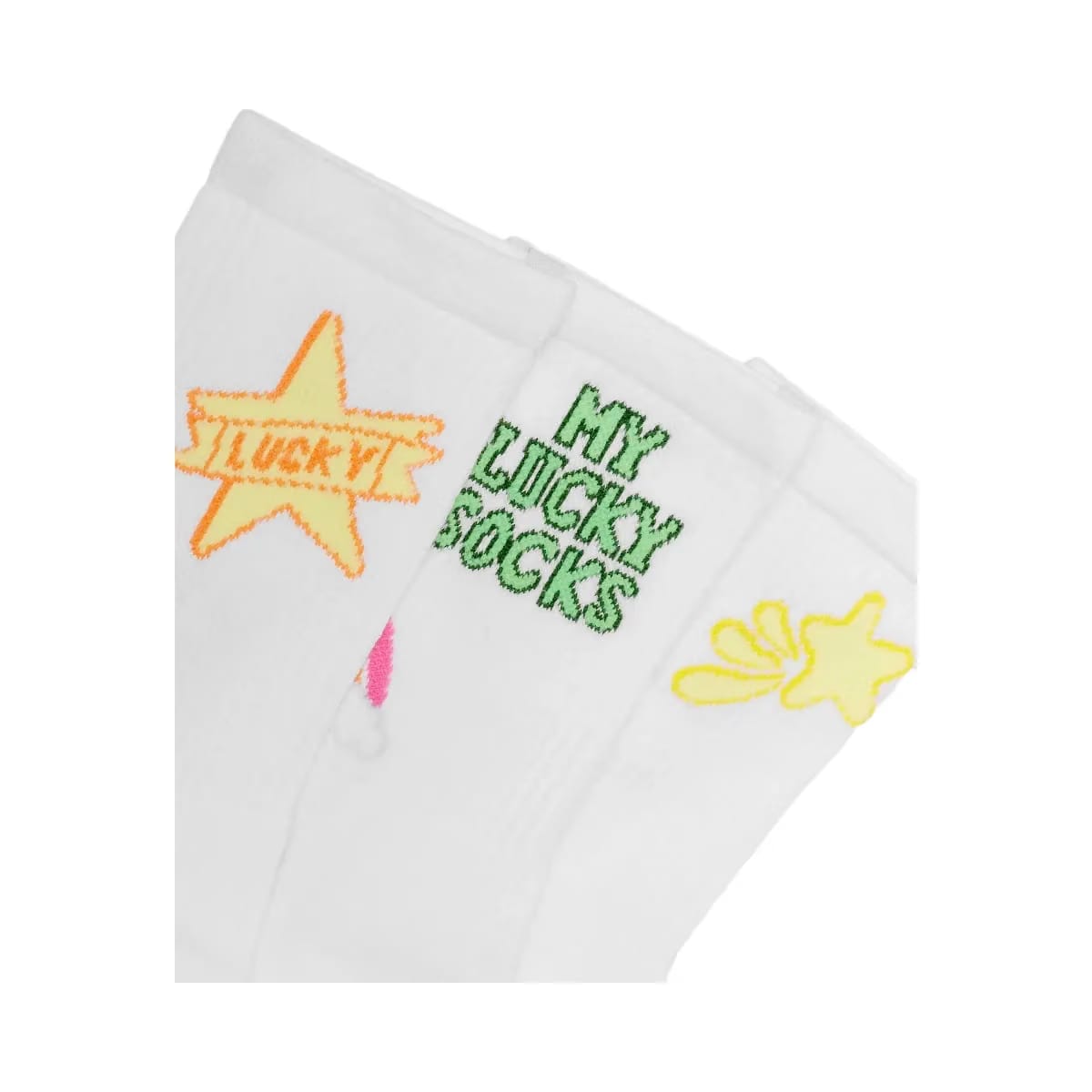 Gymshark Lucky Graphic Crew Socks 3pk "White"