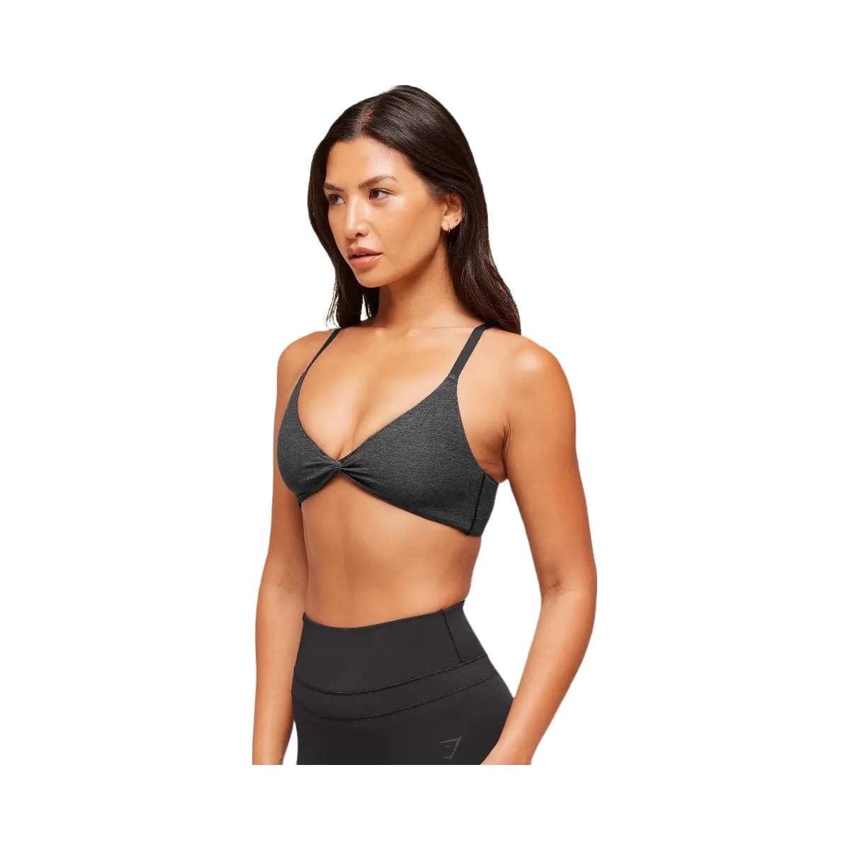 Gymshark Cotton Twist Front Bralette "Bros Midnight Black Marl"