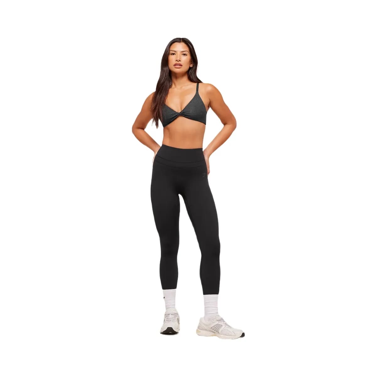 Gymshark Cotton Twist Front Bralette "Bros Midnight Black Marl"
