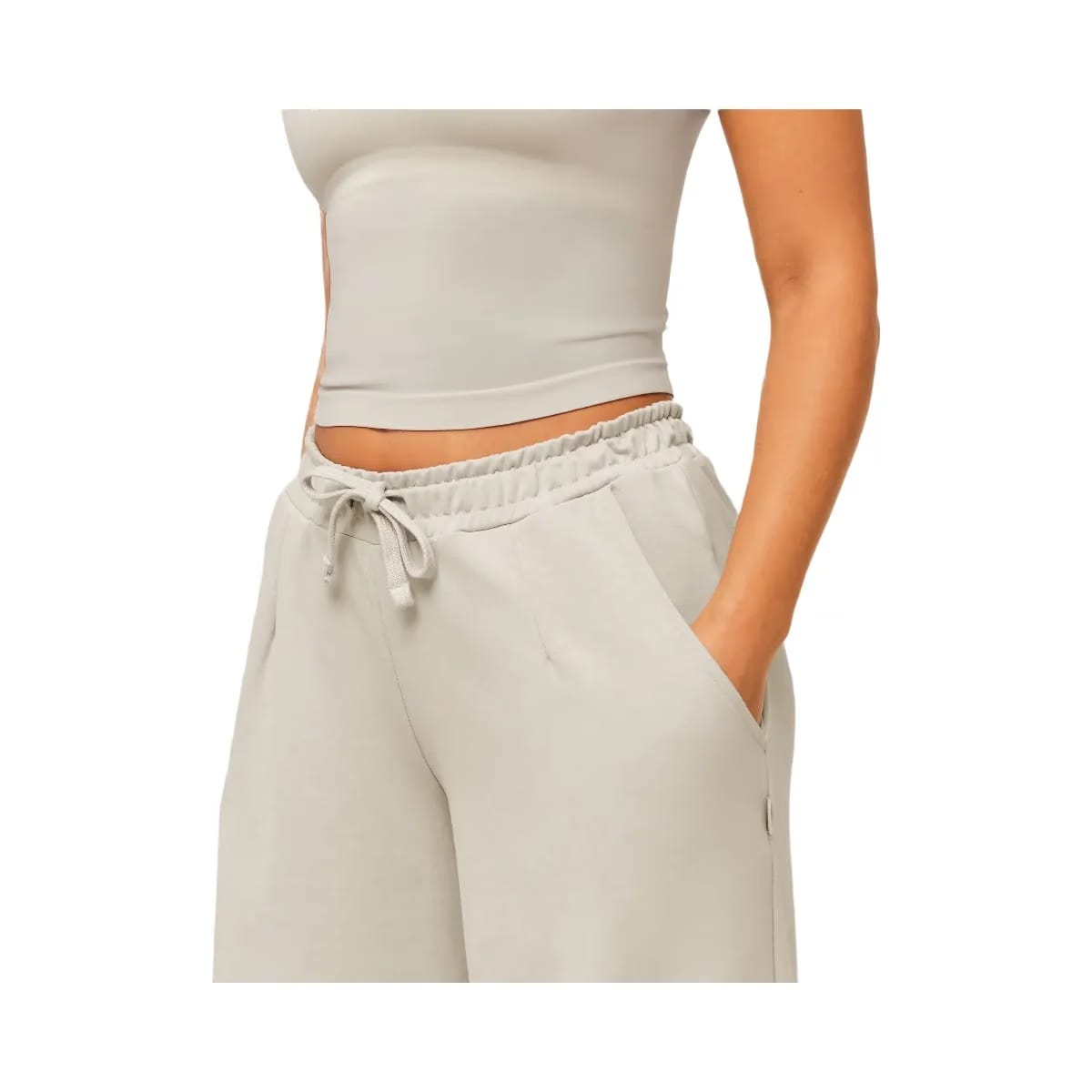 Gymshark Lightweight Wide Leg Pant Short "Pebble Grey"