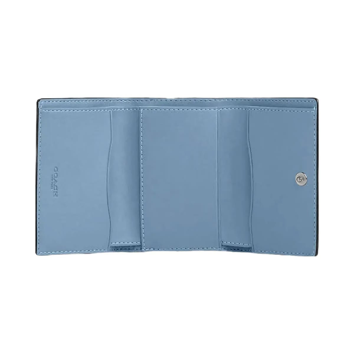 Coach Micro Wallet Smooth Leather-Silver-Pool
