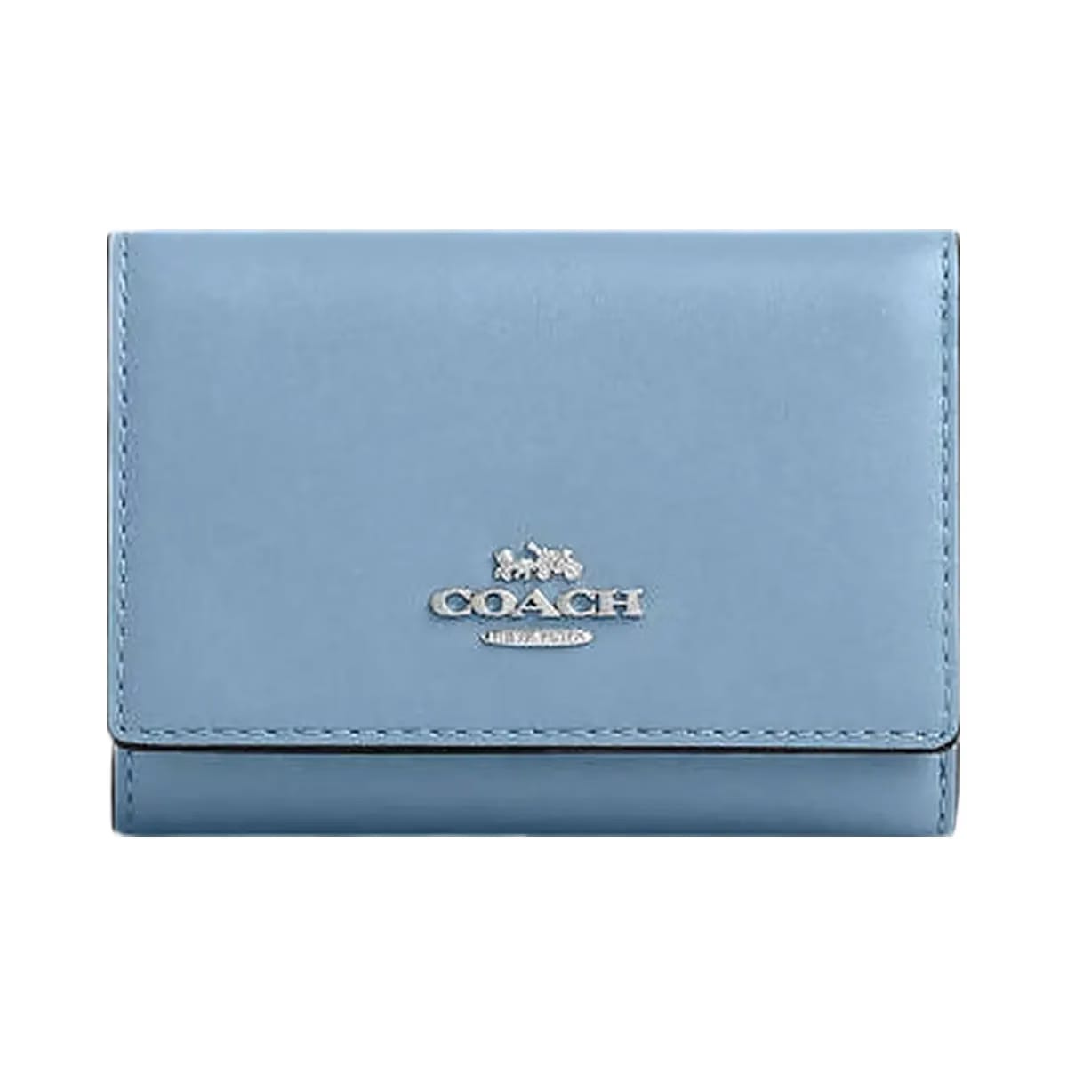 Coach Micro Wallet Smooth Leather-Silver-Pool
