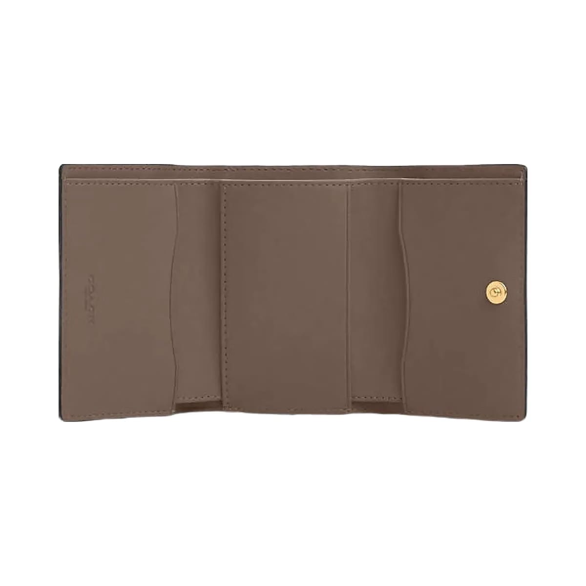 Coach Micro Wallet Leather-Gold-Dark Stone
