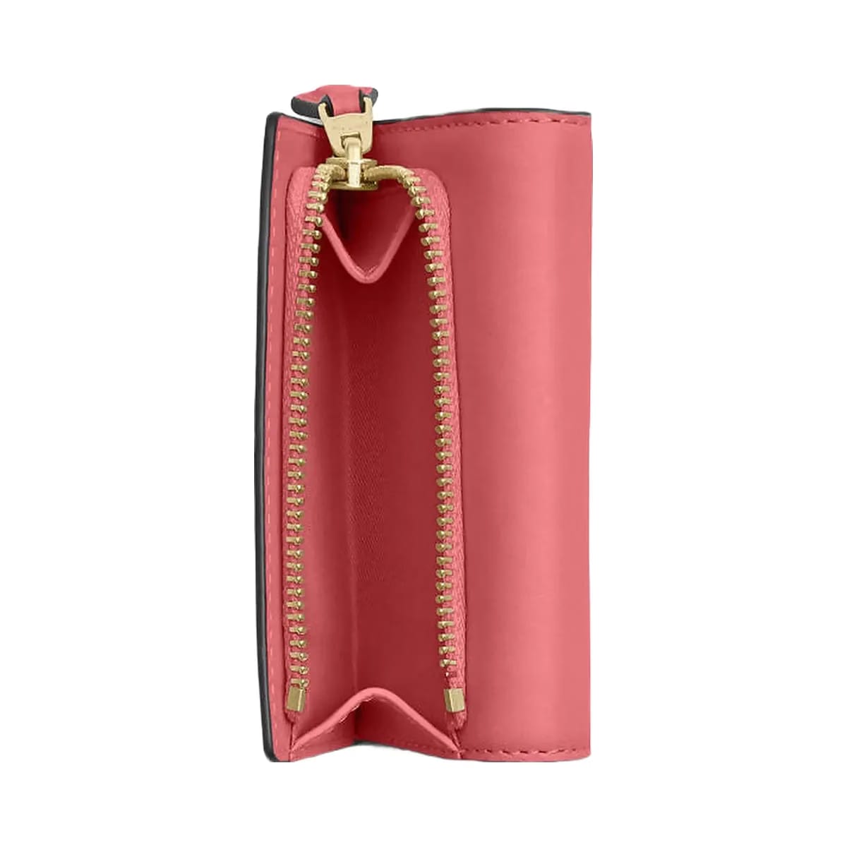 Coach Micro Wallet Leather-Gold-Bright Coral