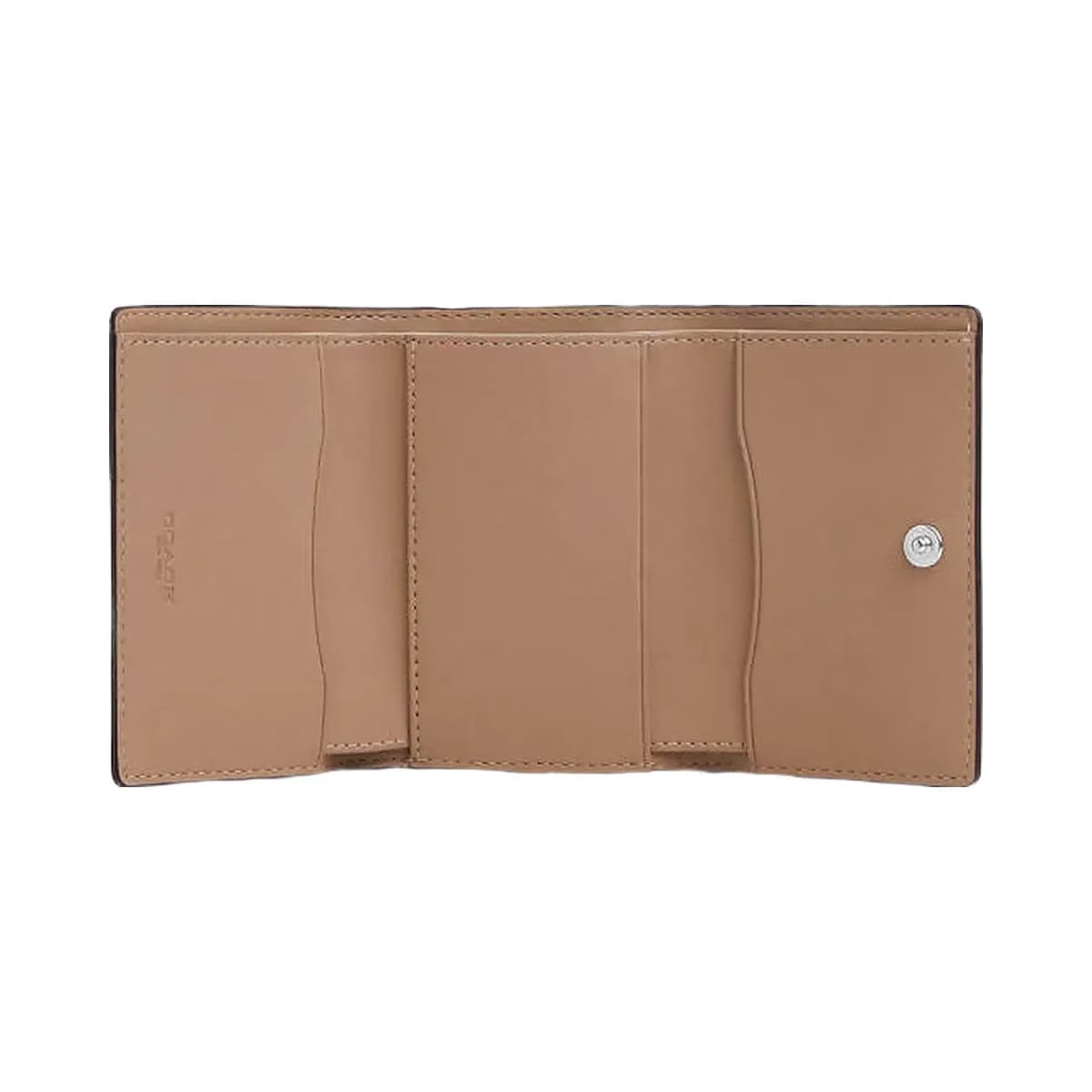 Coach Micro Wallet Leather-Silver-Chalk