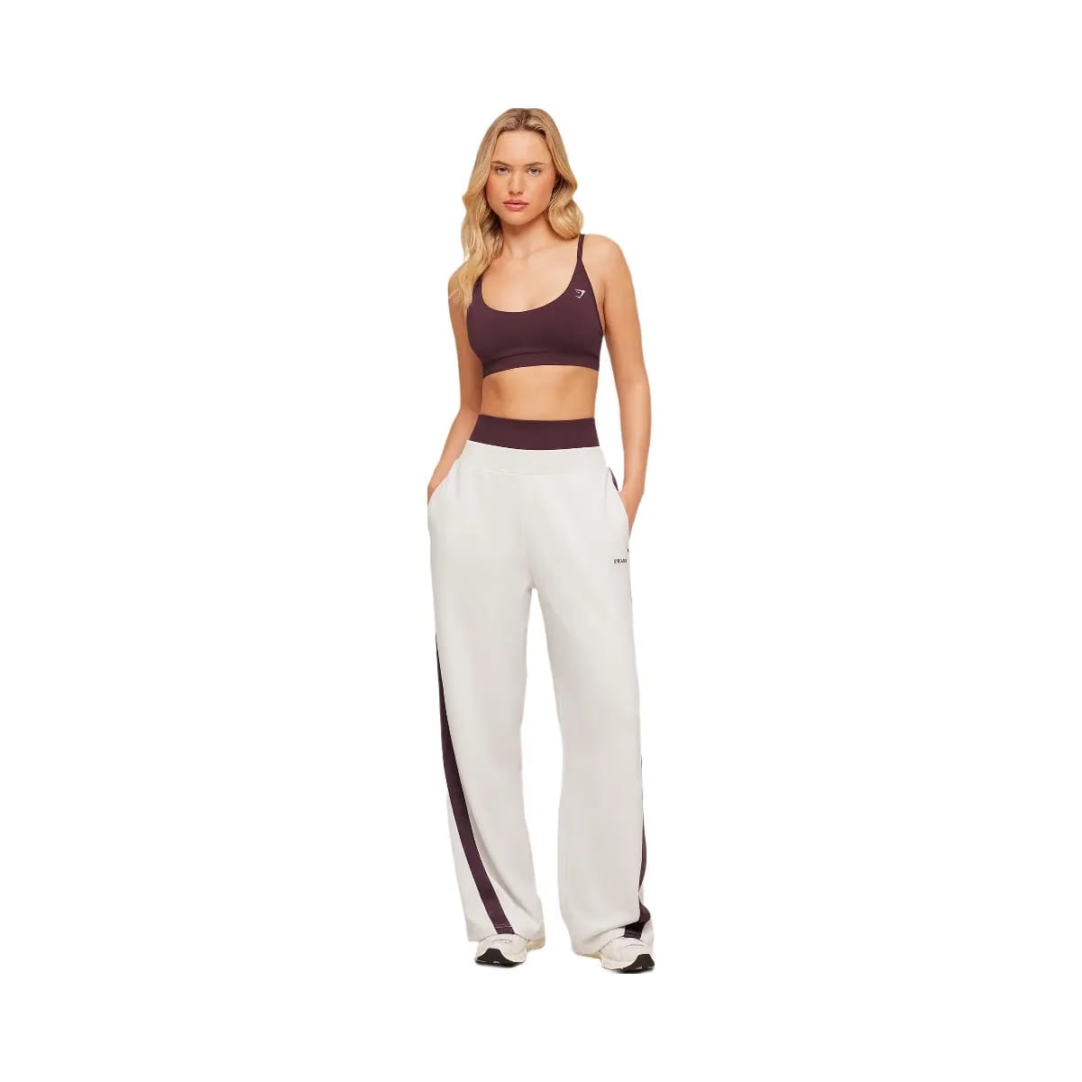 Gymshark Lightweight Tricot Wide Leg Pants "Tinted White Cherry Purple"