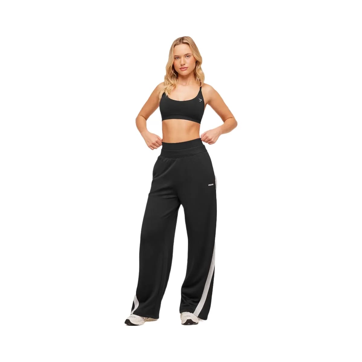 Gymshark Lightweight Tricot Wide Leg Pants "Black Tinted White"