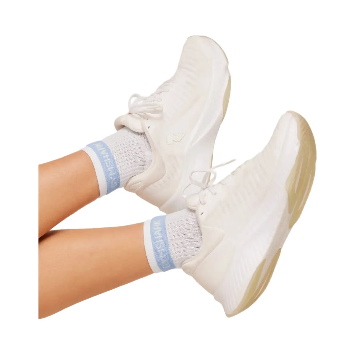 Gymshark Double Cuffed Socks Single "White"