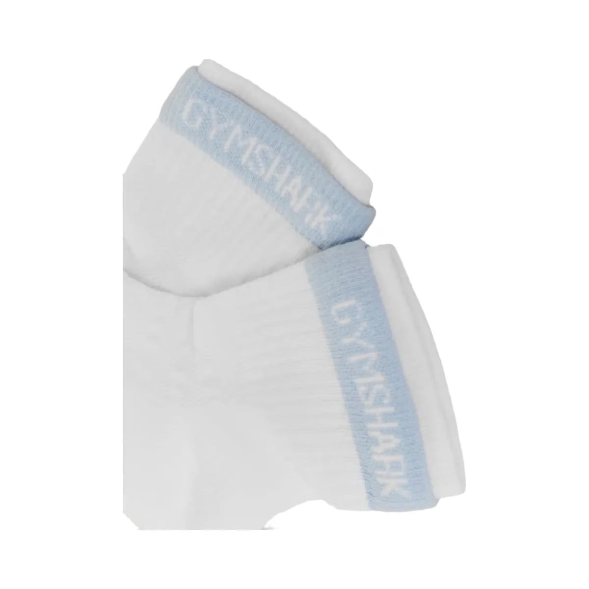 Gymshark Double Cuffed Socks Single "White"