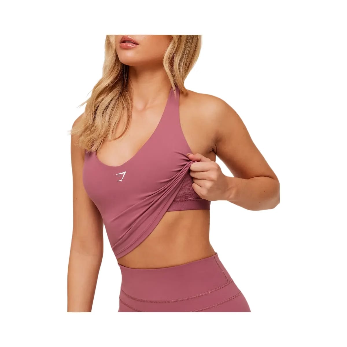 Gymshark Halter Neck Cami with Shelf "Reset Pink"