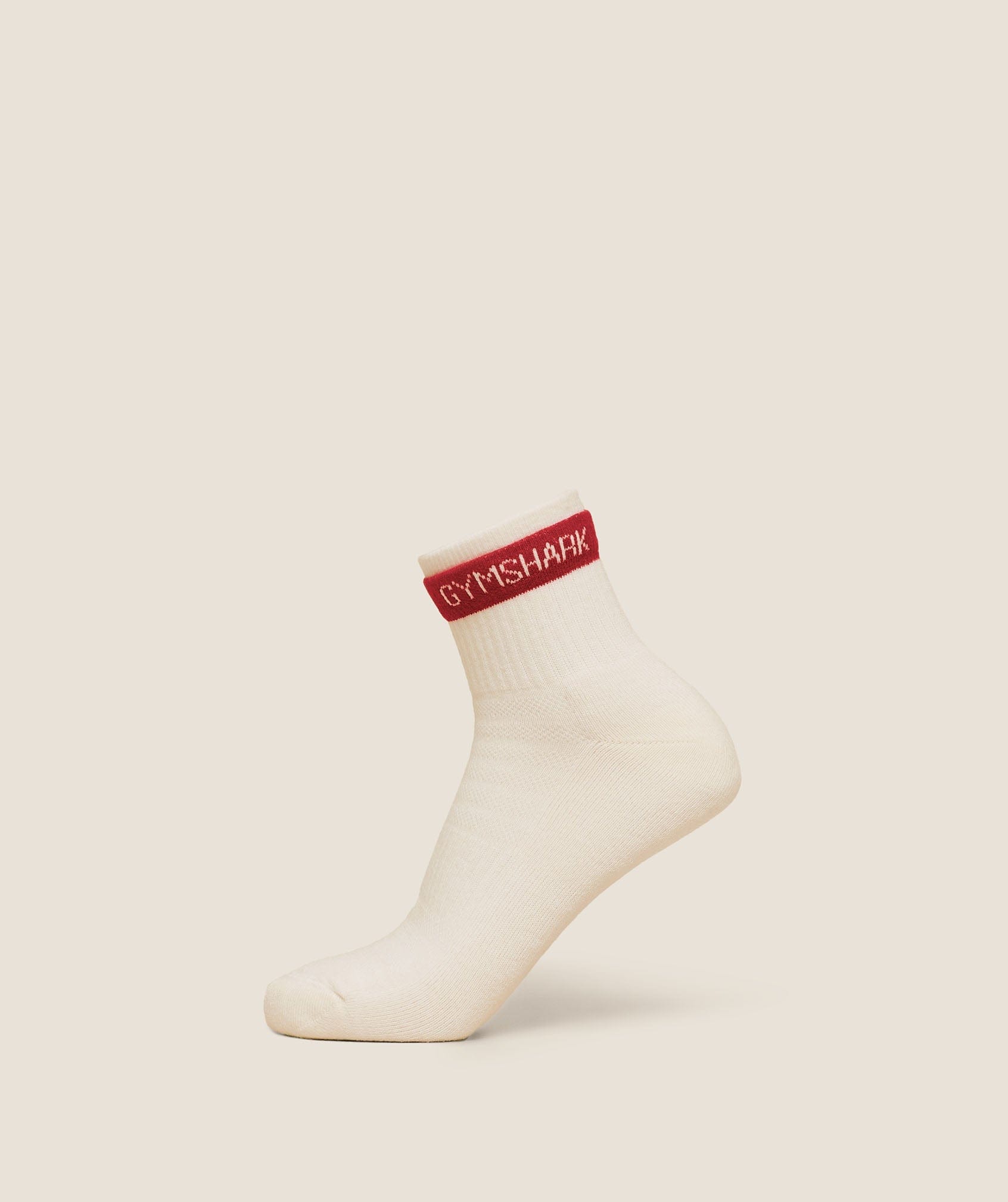 Gymshark Double Cuffed Socks Single Soft White