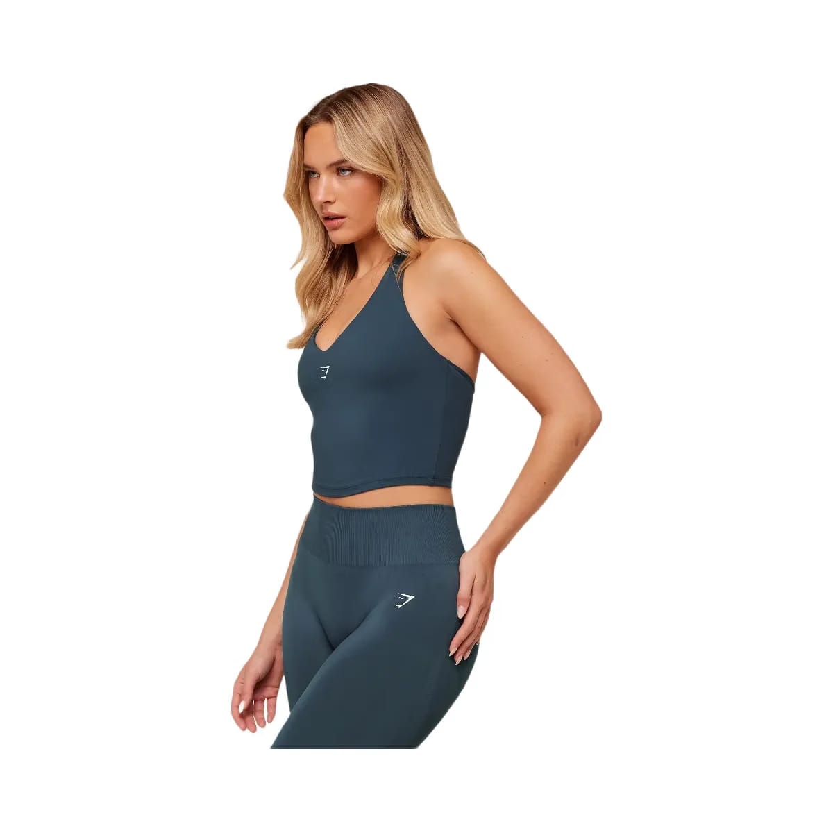 Gymshark Halter Neck Cami with Shelf "GS Stealth Blue"