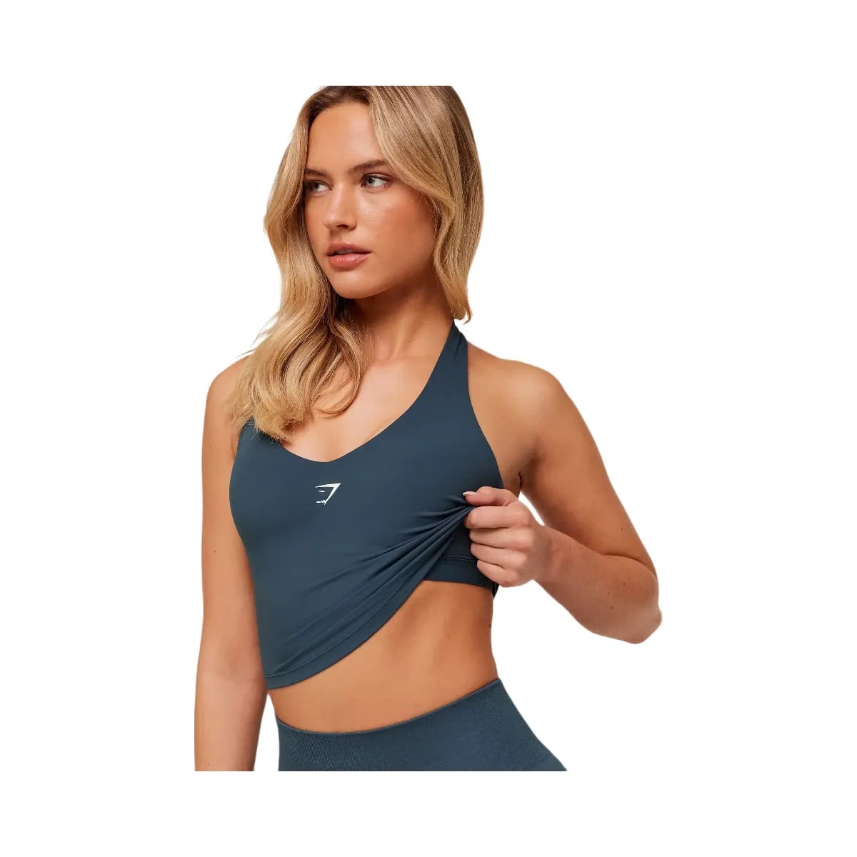 Gymshark Halter Neck Cami with Shelf "GS Stealth Blue"